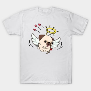 Cupid Pug Shooting Love Arrows on valentine's day T-Shirt